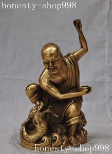 China Buddhism temple brass Joss Disciples arhat Rohan Lohan monk buddha statue