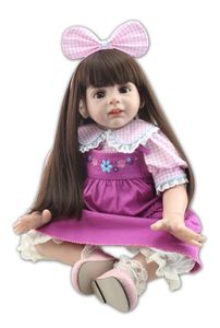 Mode Baby Doll 24Inch Silicone Nyfödda Baby Leksaker Lifesize Baby Girl Toys Realistic Reborn Babies Julklapp