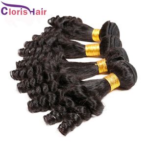 Nigerianska aunty funmi obearbetade brasilianska jungfru mänskliga hårförlängningar hoppar spiral romantik curls weave 3 buntar erbjudanden