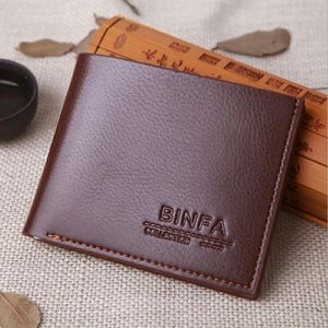 Бизнес мода лицензия мужчины натуральная кожа бумажник короткие 3 раза кредитной карты бит случайные универсальный кошелек кошельки