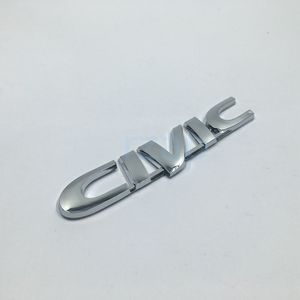 Honda Civic Silver Letters için Yeni Stil Emblem Logo Rozeti Araba Arka Bagaj Kapağı Dekorasyon Sticker212W