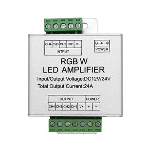 LED RGBW / RGB مكبر للصوت DC12 - 24V 24A 4 قنوات إخراج RGBW / RGB LED قطاع الطاقة مكرر وحدة التحكم