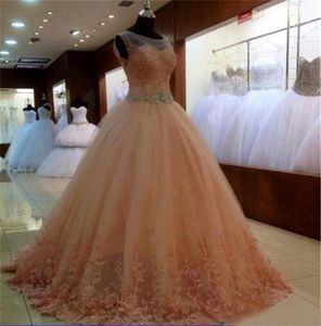 Vestidos De Festa Curto Para Casamento Cheap Formal Quinceanera Gowns Beading Sash Princess Evening Dresses Ball Gown Sexy 16 dress