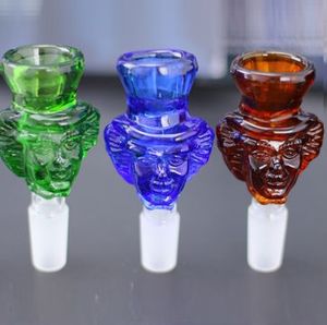 النساء رئيس الزجاج بونج السلطانية 14 ملليمتر 18 ملليمتر جديد زجاج بارد التدخين أنابيب المياه الملحقات في متعدد الألوان