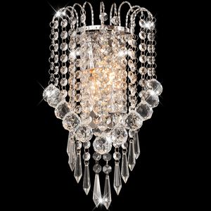 Lyxig modern kristall vägglampa krona sovrum sängar spegel främre glas sconces korridor balkong hall wall lights