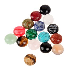 Free Shipping Assorted Random Flat Back Half Round Natural Stone Cabochons Beads 14mm 16mm 18mm 20mm Pick Size Handmade DIY Pack of 10Pcs