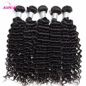 Brazilian Deep curly Virgin Hair Weaves 3pcs/lot Natural Color Jerry Curly 100% Human Hair Extensions Bundles Can be dyed