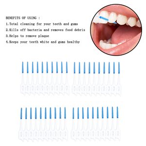Brush Interdental Cleanser Professional 40 Count Toothpick Cleaning Tight Teeth Flossing Easy With Case