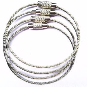 Edelstahl-Draht-Schlüsselanhänger, Kabel, robuste Gepäckschlaufen, Anhänger, Karabiner, Schlüsselanhänger, Outdoor-Wanderzubehör, Werkzeuge