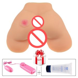 seks masażer realistyczna namiętna dupa seks lalka pełna silikonowa miłość pochwa i odbytu męskie zabawki masturbatora+wibrujące jajko+olej smarowy