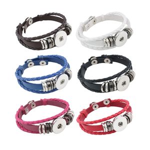 Snap Button Bracelet Fit 18mm Button Leather Bracelets for Women Girls Noosa Fashion Jewelry