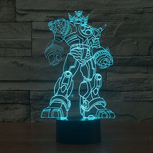 Novelty Robot Autobots 3D Night Light 7 Färgbyte LED Bordslampa Xmas Toy Gift för barn