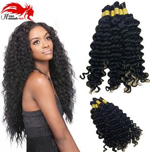 تجويف الشعر الجزء الأكبر من الشعر العميق 100 ٪ Virign Mongolian Mongolian Buman Hair for Braiding Bulk No Weft 3bundles 150gram