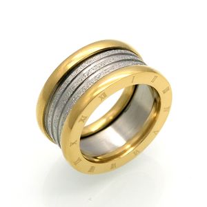 Roman gold love marca 316l titânio jóias de aço atacado coração anéis de amor para mulher anel de casamento jóias ouro/prata/cor rosa