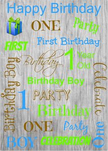 Vintage Wooden Baby's First Birthday Party Photography Backdrops One Year Old Celebrating Photo Studio Backgrounds 5x7ft