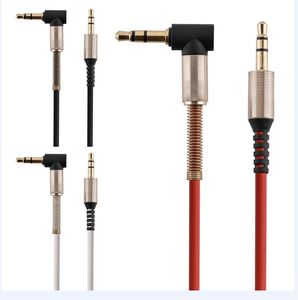 1 M 3.5mm Elastyczne Aux Audio Cable Jack Pozłacane 90 Stopni Prawo Kąt przewód stereo dla iPhone Car Słuchawki Słuchawki PC