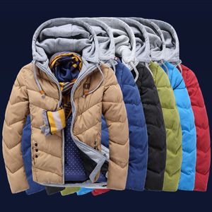 Wholesale- New Hot Winter Jackets Men Hoody Cotton Down Jacket Brand Plus Size 3XL Mens Winter Coat Man Cotton Padded Jackets Droship