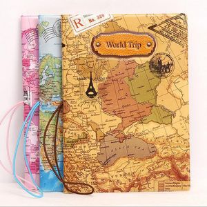 10 sztuk 2017 New Arrival World Trip Map Travel Passport Holder PCV Paszport Okładka Portfele Paszport Torba Case ID Uchwyt