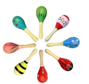 Vendita calda Bambino Giocattolo di legno Sonaglio Bambino carino Sonaglio giocattoli Strumenti musicali Orff Giocattoli educativi mini bambino Regalo martello di legno