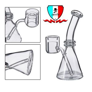 Rökningstillbehör 5 tum mini kvartsbägare med inline perc domeless banger termisk p banger glas vatten rörbubbler oljeriggar