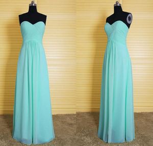 Fall Country Style Mint Bridesmaid Dresses Sweetheart A Line Long Chiffon Wedding Guest Dress