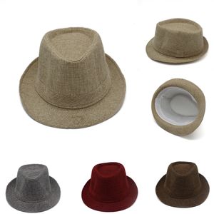 Solidne unisex retro czapki jazzowe kapelusze moda ulica mężczyźni kobiety fedora kapelusze pasek plenerowy plaża plaża sunhat skąpe brande top kapelusze