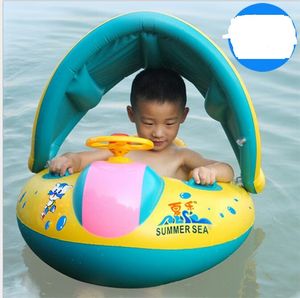 Högkvalitativ PVC Säkerhet Baby Spädbarn Simning Float Justerbar Solskydd Skydda Seat Boat Kids Swim Seat Ring Boat Baby Swim Pool Toy