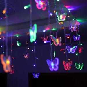 96 LEDs 3.5m 216 led 5m LED Butterfly led string AC220V Waterproof Curtain holiday Lights Christmas new year Garland Wedding Decor UW