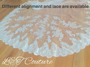 3m Catherdal White Ivory Wedding Veil One Layer Lace Edge Bridal Veil With Comb Applique