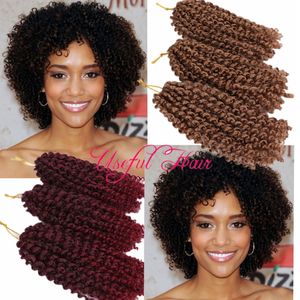 Malibob Crochet Hook prezent świąteczny Marlybob 3PCS Lot Afro Kinky Curly 8 -calowe Mali Bob Hair Extensons Syntetyczne bary włosy Szynki