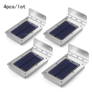 High Light 16 LED Solar Light 4-pack utomhuslampor Vattentät energisparande vägglampa, rörelsesensor led lampa Ljus för trädgårdsdekoration