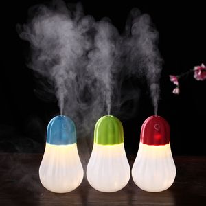 Toque inteligente de abóbora mini umidificador Night Light LED Slient pulverização conveniente USB luz do carregador levou noite