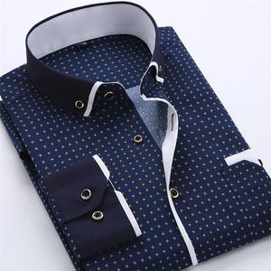 Wholesale- Men Dress Shirt 2017 Spring New Arrival Button Down Collar High Quality Long Sleeve Slim Fit Mens Business Shirts S-4XL YN026