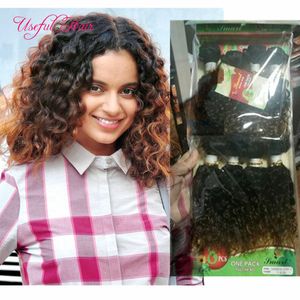 8 sztuk / partia Human Hair Extensions Brazylijski Kinky Kręcone Włosy Uwagi Marley 250g Blondynki Rozszerzenia Uwagi Zamknięcie, Burgundii Kolor Wiązki Wiązki