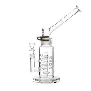 Nuova Collezione Bong in vetro Narghilè con soffione Helix Coil perc e bocchino estraibile pipa ad acqua con giunto da 14 mm