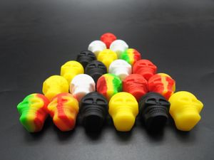 3 ml Schädelform Antihaft-Silikonbehälter Lebensmittelqualität Box Gummigläser Tupferwerkzeug Aufbewahrungshalter Glas Mini-Wachsbehälter