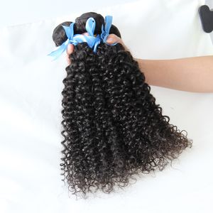 Não Transformados Cabelo Brasileiro Virgem 3 pacotes kinky encaracolado do cabelo humano feixes de cabelo Encaracolado Preto Natural do cabelo humano, nenhum derramamento, emaranhado livre