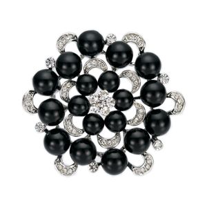 Multi-Pearl и Rhinestone Кристалл Diamante Круглые Цветочные Свадебные Брошь Пром Свадебные Прищепки