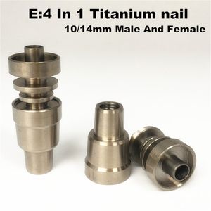 Fabrik-Direktverkauf Universal-Titannagel 4 in 1 Domeless-Titannägel 10 14 mm weiblicher und männlicher Titan-Dab-Nagel