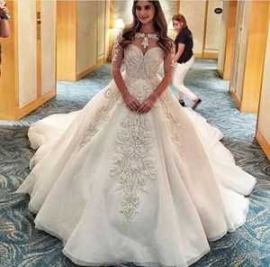 Vintage Wedding Dresses 2016 Custom Made Sexy Sheer Applique Embroidery Jewel Neck Half Sleeve High Quality Ivory A Line Chapel Bridal Gowns
