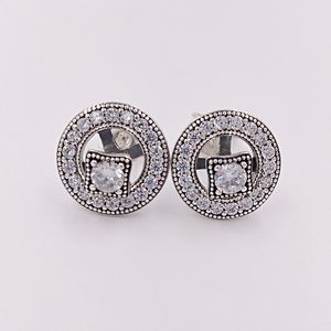 Ohrstecker Vintage Allure Clear Cz Authentisches 925er Sterlingsilber Passend für europäischen Pandora-Schmuck Andy Jewel 290721CZ