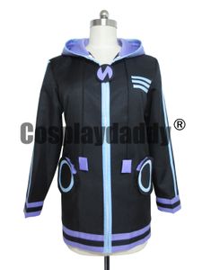 Hyperdimension Neptunia Neptune Purple Heart Black Top Coat Hodie Jacket Cosplay