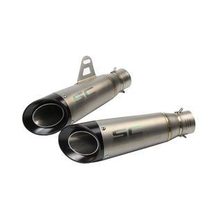 Motorcycle Exhaust Pipe 51 mm 60.5 mm Inlet Tube SC GP Exhaust Pipe in Carbon Fiber with A Laser Logo
