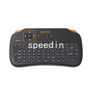 Freeshipping Ultra Mini Klavye 2.4G Kablosuz Touchpad Fare Klavyeler Uzaktan Kumanda Turuncu Pi Android TV PC için Pil ile teclado