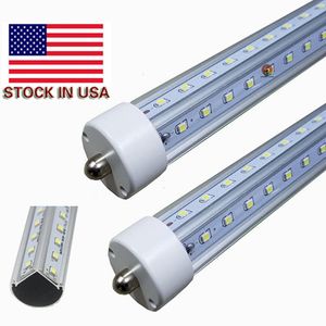 LED-rörlampor 3000K 4000K 8ft FA8 V Form glödlampa T8 2,4m 72W för svalare dörr LED-butiksljus AC100-305V