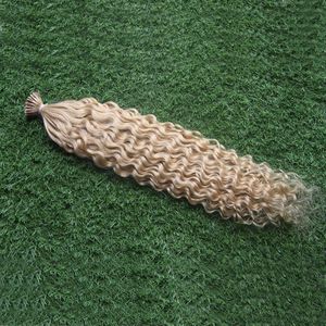 613 Bleichblondes indisches Remy-Echthaar, vorgebundenes I-Tip, 100 g blonde Fusion-Haarverlängerungen, 100er-Jahre, vorgebundenes Keratin-Echthaar mit Stabspitze