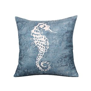 Capa de almofada estilo mediterrâneo, azul, mar, fronha decorativa, coral, decoração de praia, concha, cojines281m