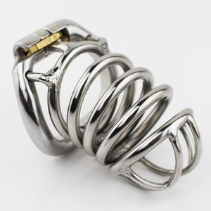 New Stainless Steel Male Chastity Device 80mm Cock Cage Peins Lock BDSM Sex Toys For Men Chastity Belt WWAM