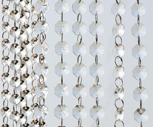 14mm Crystal Clear Acrylic Hanging Beads Chain silvery ring Garland Curtain Chandelier party wedding XMAS Tree decoration event supplies