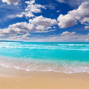10ft Beach Scenic Photo Backdrops Vinyl Cloth Blue Sky White Cloud Turquoise Seawater Summer Holiday Photography Background for Children